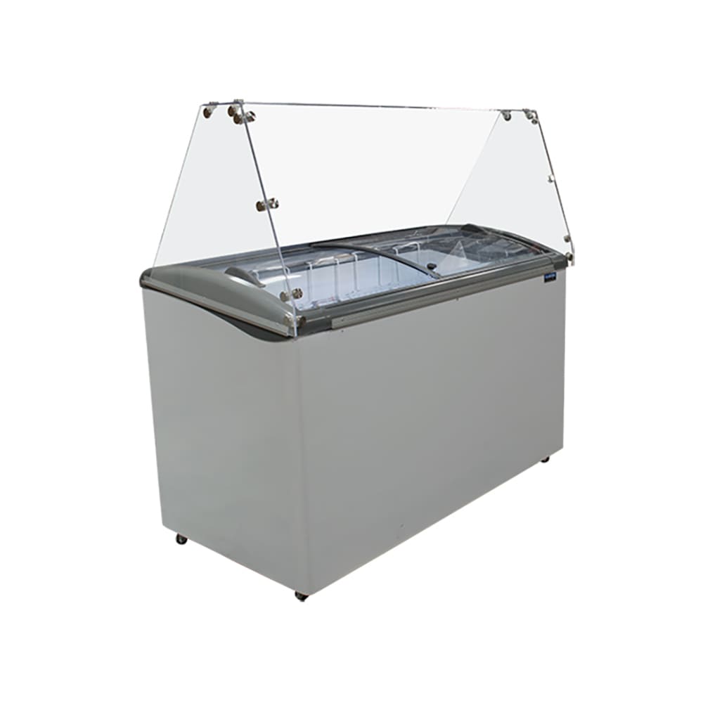 Ojeda 8FLAVORDIP 50 2/5" Mobile Ice Cream Dipping Cabinet w/ 14 Tub Capacity - White, 120v
