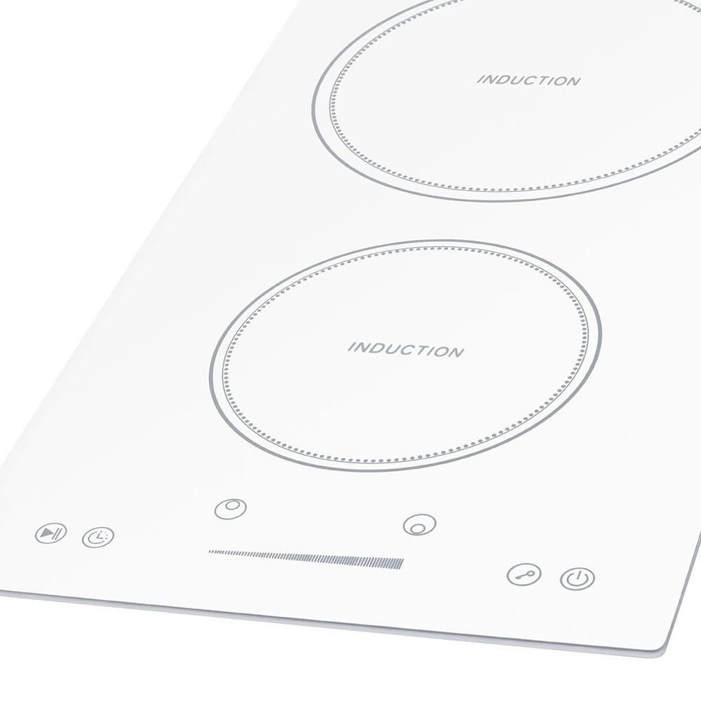 Summit SINC2B231W 12 W EuroKera Glass Surface White Finish Two Burner Drop  In Induction Cooktop - 240 Volts - Culinary Depot