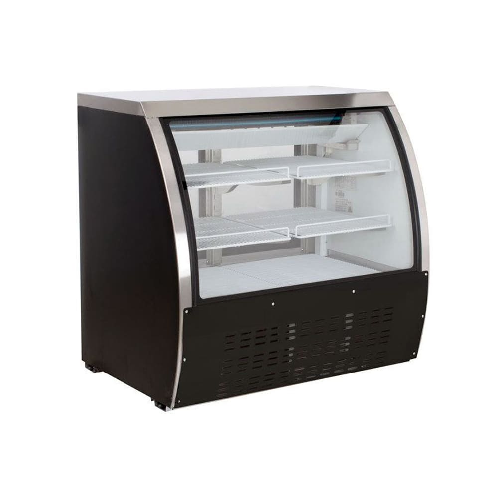Omcan 50082 36" Full Service Deli Case w/ Curved Glass - (3) Levels, 115v