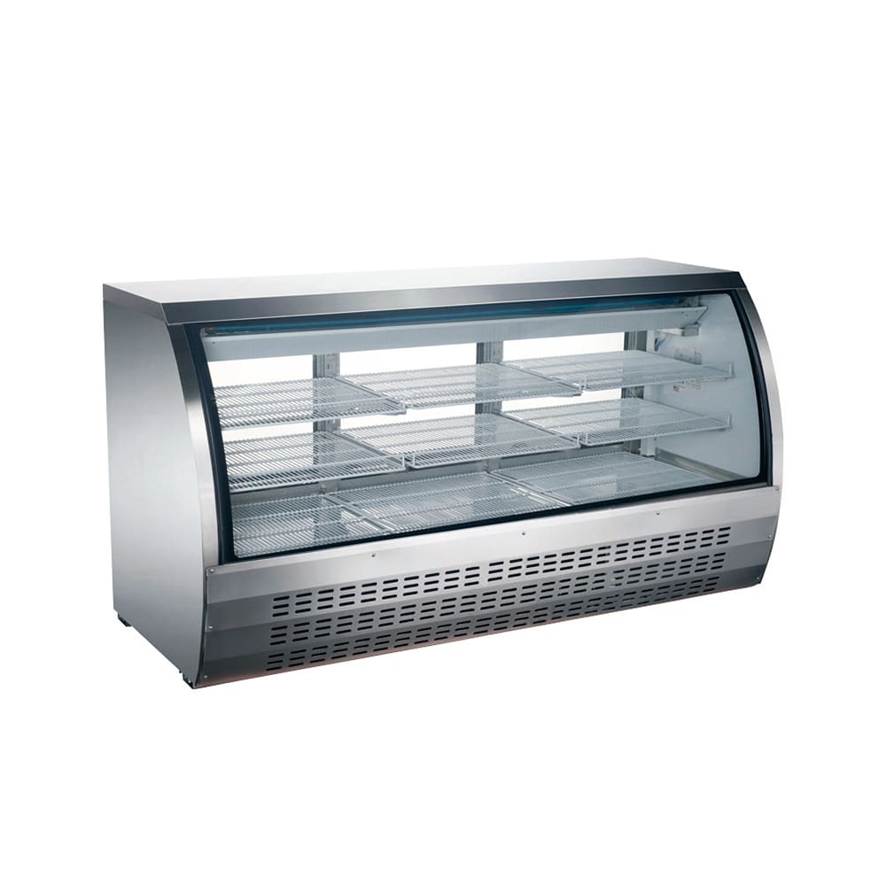 Omcan 50085 64" Full Service Deli Case w/ Curved Glass - (3) Levels, 115v