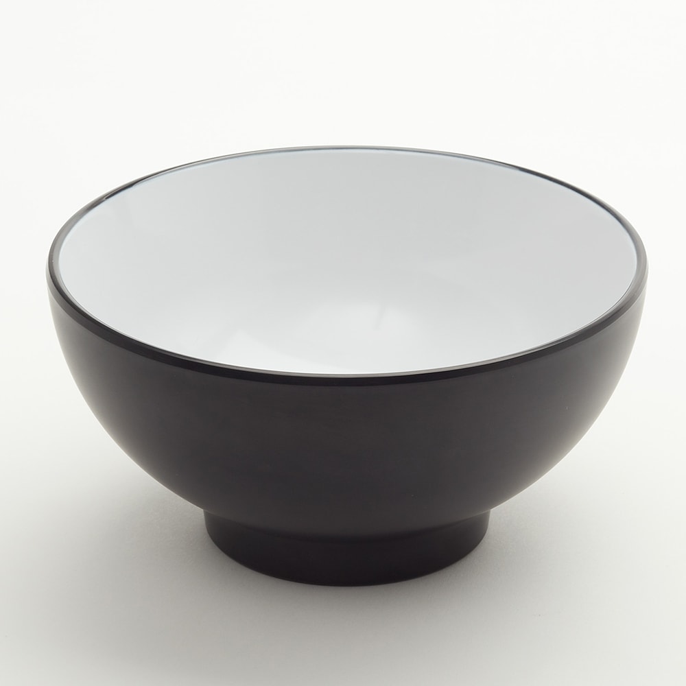 166-NB30 30 oz Round Melamine Noodle Bowl, Black/White
