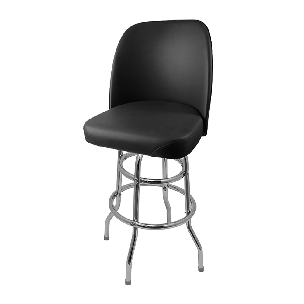 Oak Street SL2134 BLK Swivel Bar Stool w Black Bucket Seat Chrome