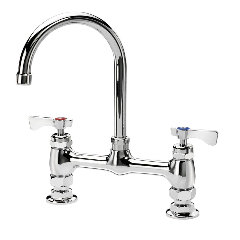 381-15801L Deck Mount Faucet - 6" Gooseneck Spout, 8" Centers