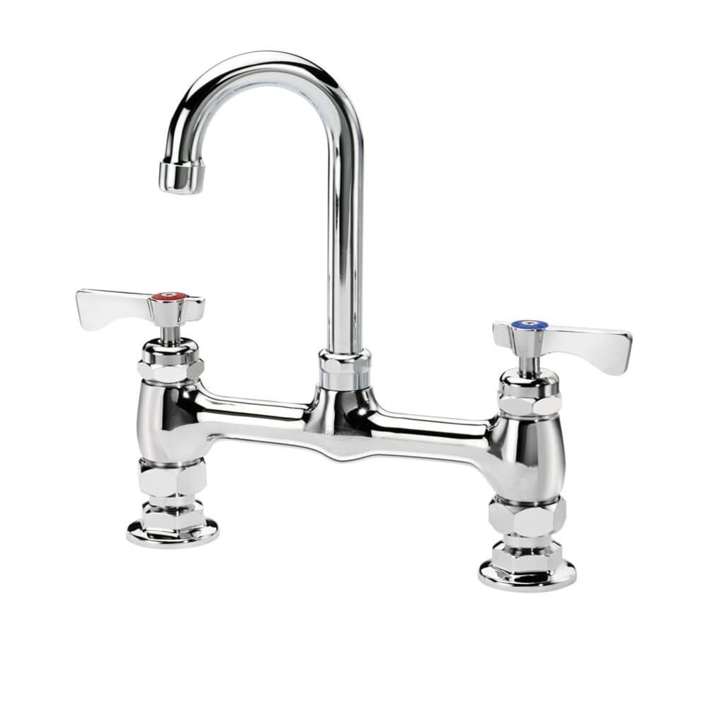 381-15825L Deck Mount Faucet - 3 1/2" Gooseneck Spout, 8" Centers