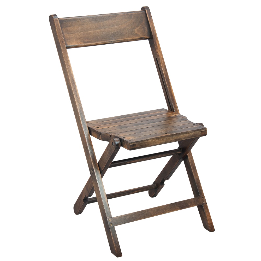 Flash Furniture 4-WFC-SLAT-AB-GG Folding Chair w Slatted Wood Seat -  Beechwood Frame, Wood Grain