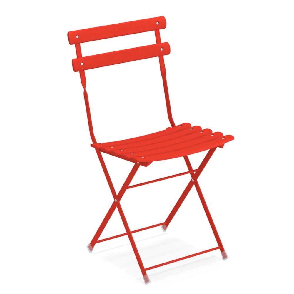 185-314ARED Arc En Ciel Folding Side Chair - Steel Frame, Red