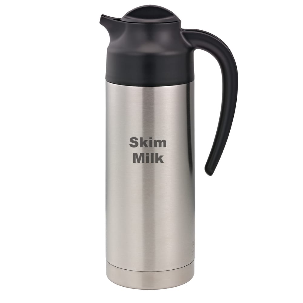 Service Ideas S2SN100SMET 1 liter Vacuum Carafe w/ Screw On Lid & Stainless Liner - Brushed Stainless