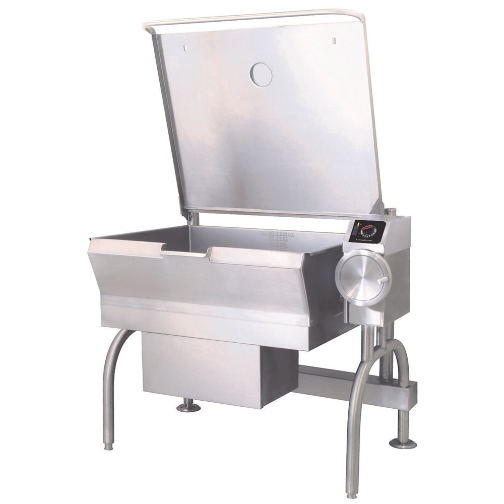 109-SGL40T1LP 40 gal. Tilt Skillet - Open Leg Base, Peened Interior, Strainer, Liquid Propane