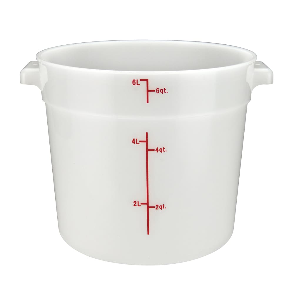 080-PPRC6W 6 qt Round Food Storage Container - Polypropylene, White