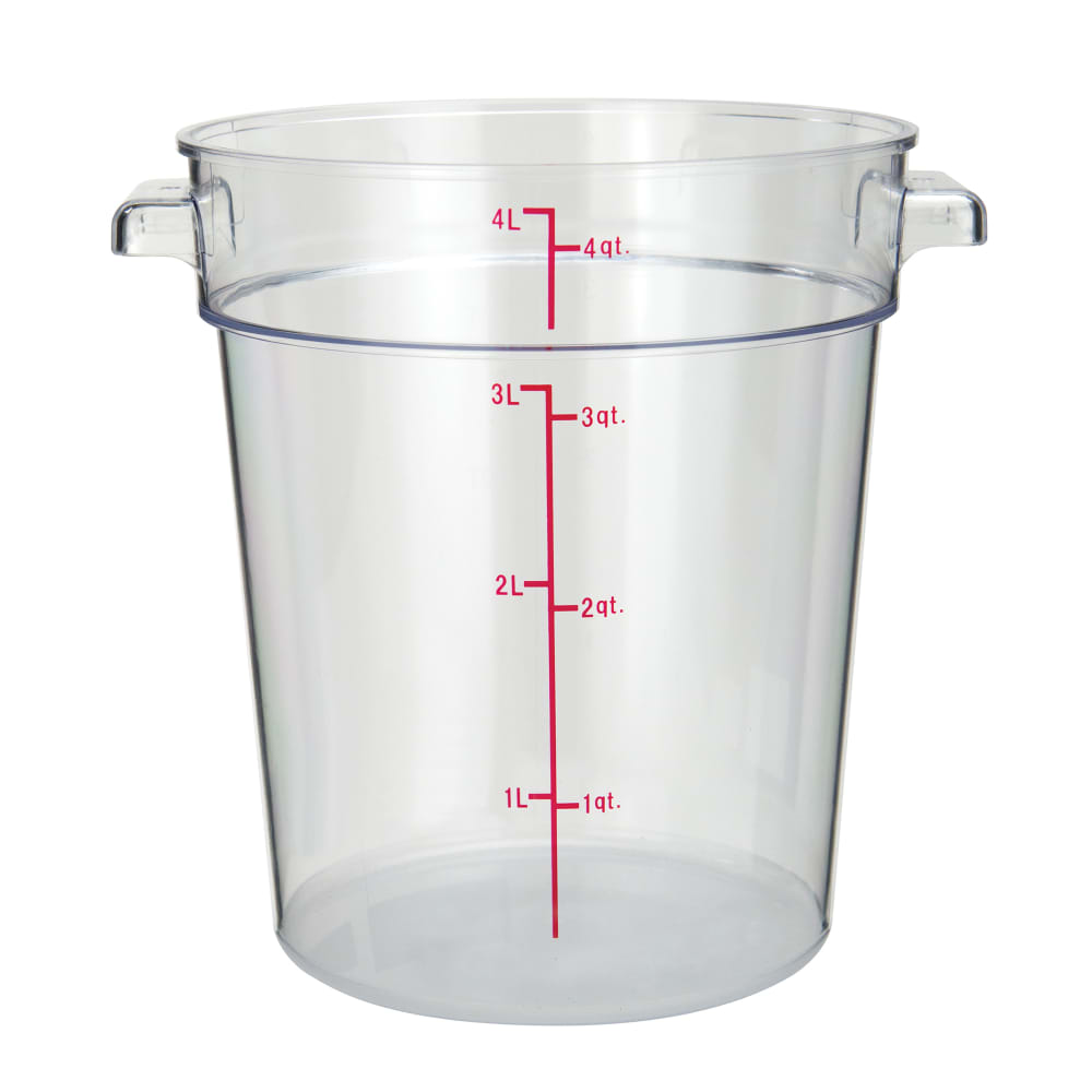 080-PCRC4 4 qt Round Food Storage Container - Polycarbonate, Clear