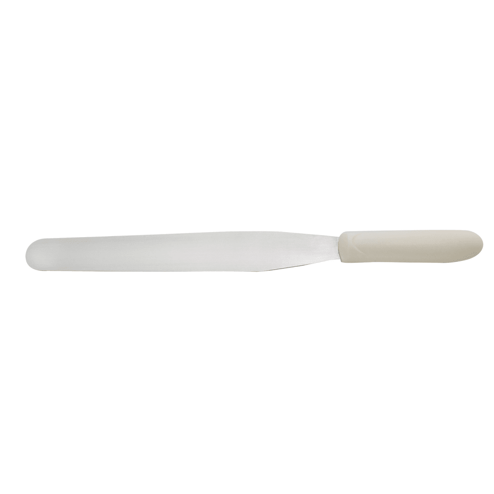 080-TWPS9 10" Decorating & Icing Spatula w/ White Plastic Handle, Stainless Steel Blade