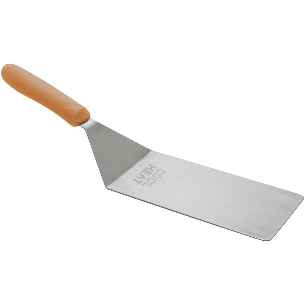 080-TNH61 5 1/8" x 2 7/8" Hamburger Turner w/ Orange Nylon Handle, Stainless Steel