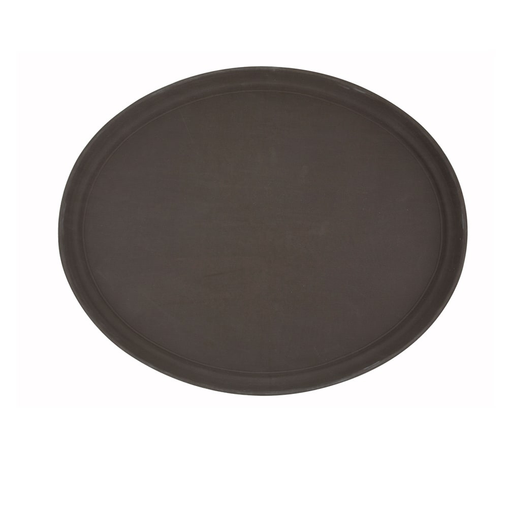 080-TRH2722 Oval Serving Tray - 22" x 27", Plastic, Brown