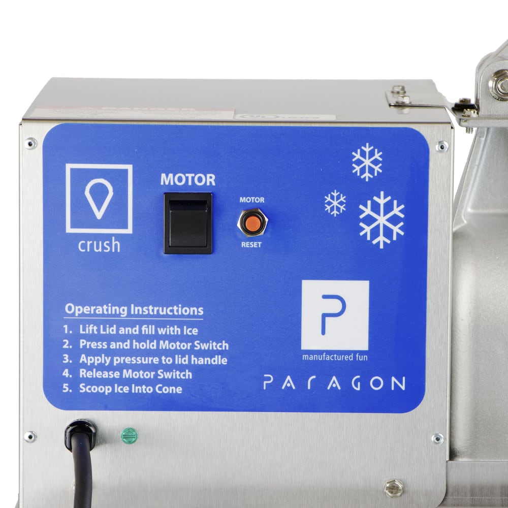 Paragon Snow Cone Machine w/ 500 lb/hr Capacity - Stainless
