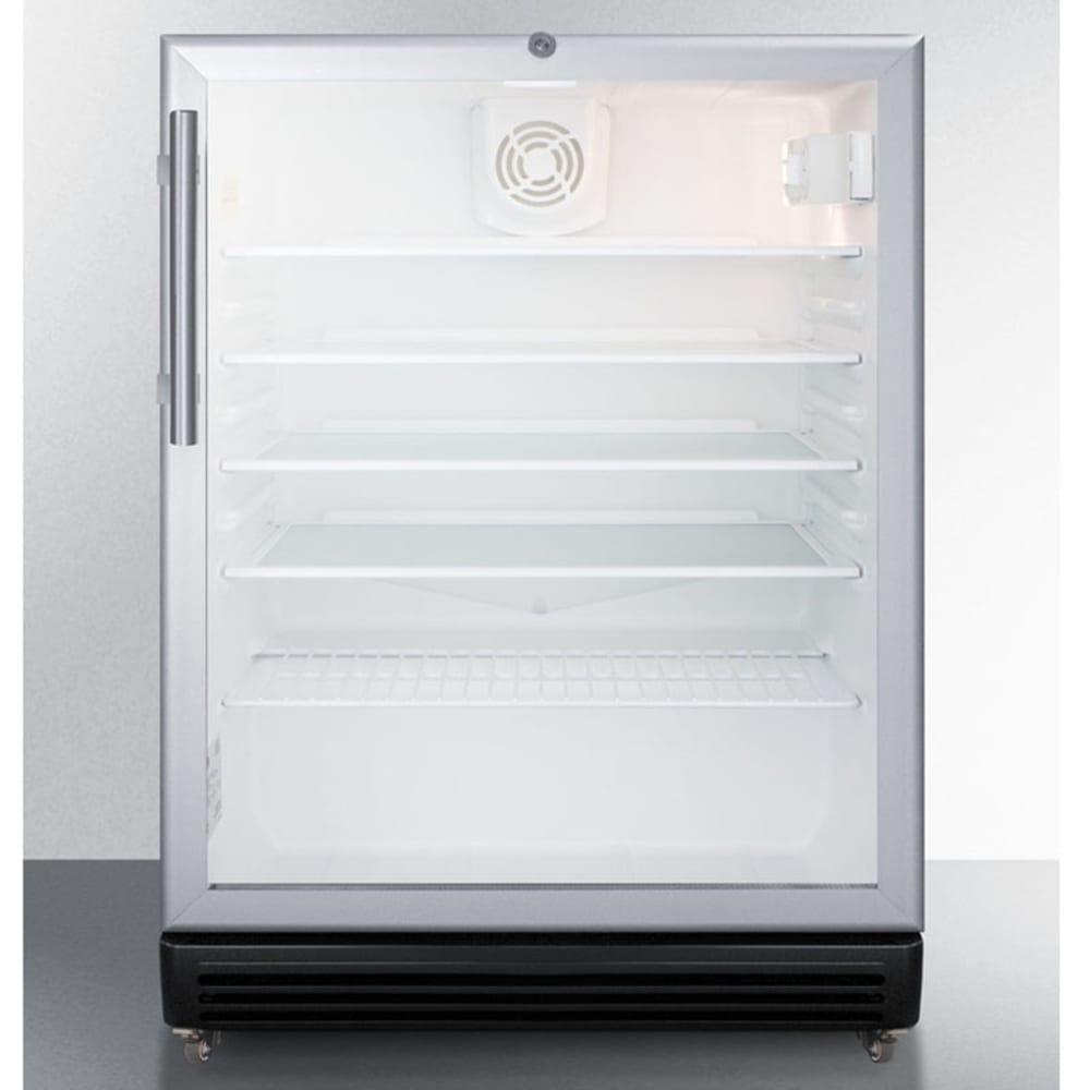 Summit SCR600BGLMBL 23 5/8" W Undercounter Refrigerator w/ (1) Section & (1) Door, 115v