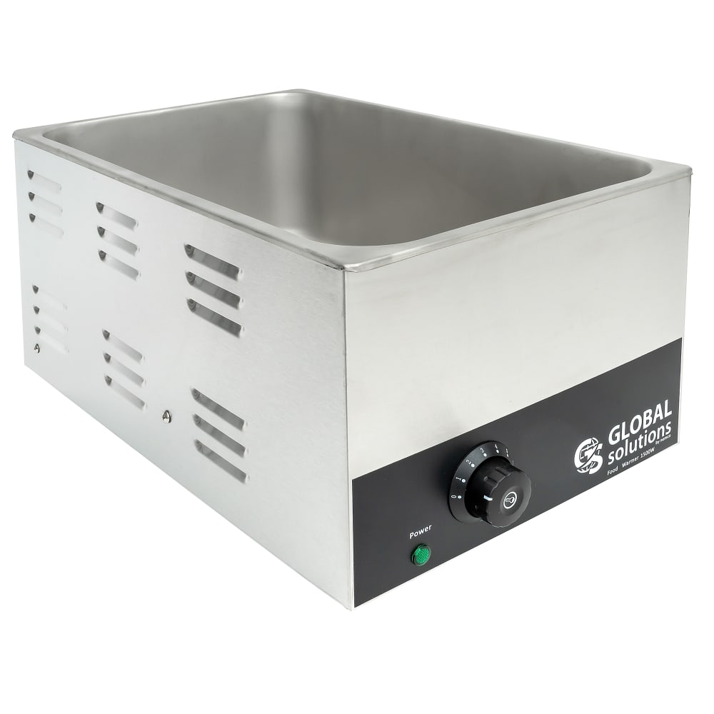 Global Solutions GS1665 Countertop Food Warmer - Wet or Dry w/ (1) Full  Size Pan Well, 120v