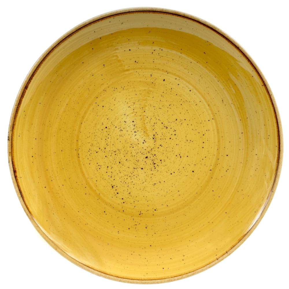 893-SMSSEVP81 8 2/3" Round Stonecast Plate - Ceramic, Mustard Seed Yellow