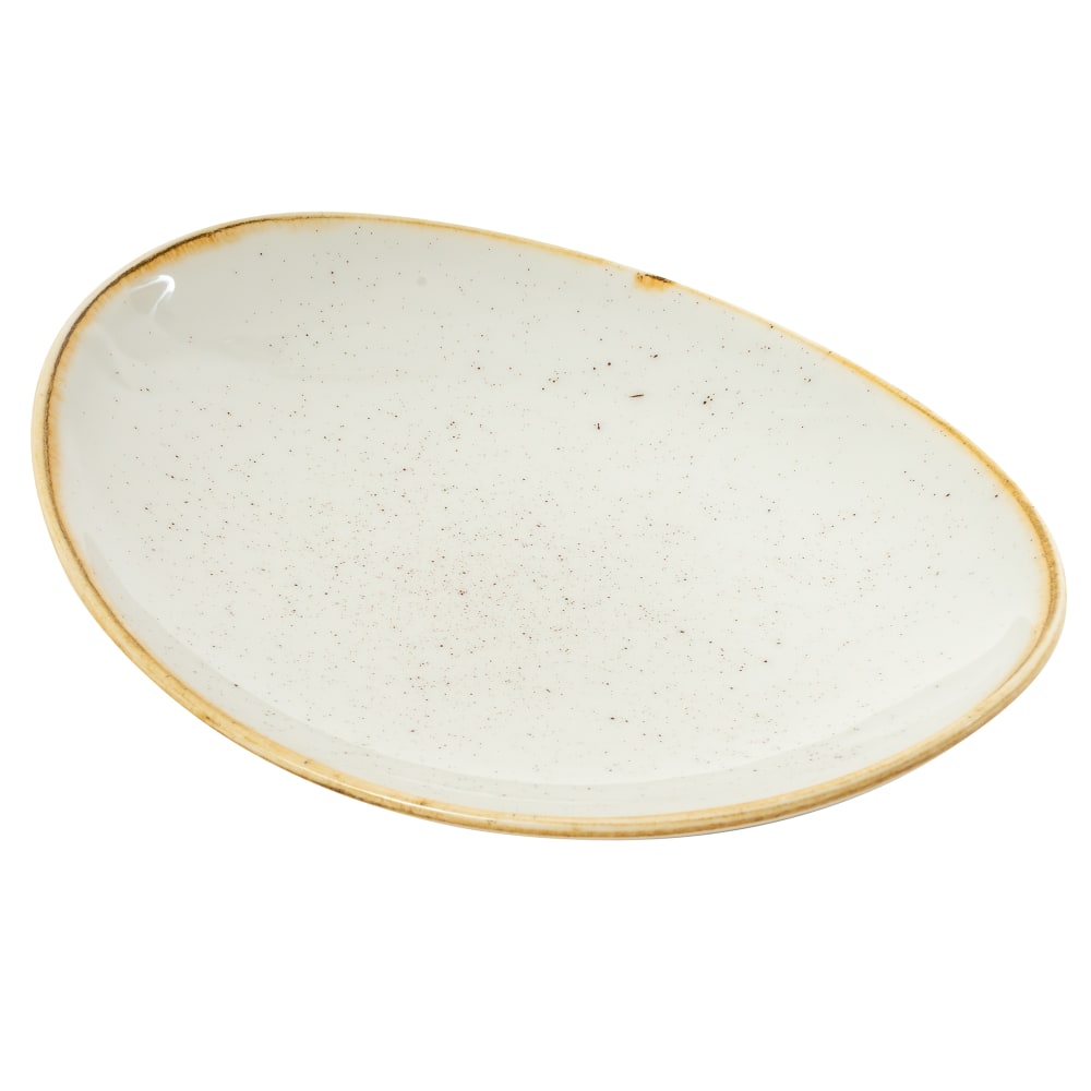 893-SWHSOP71 7 3/4" Oval Stonecast Plate - Ceramic, Barley White