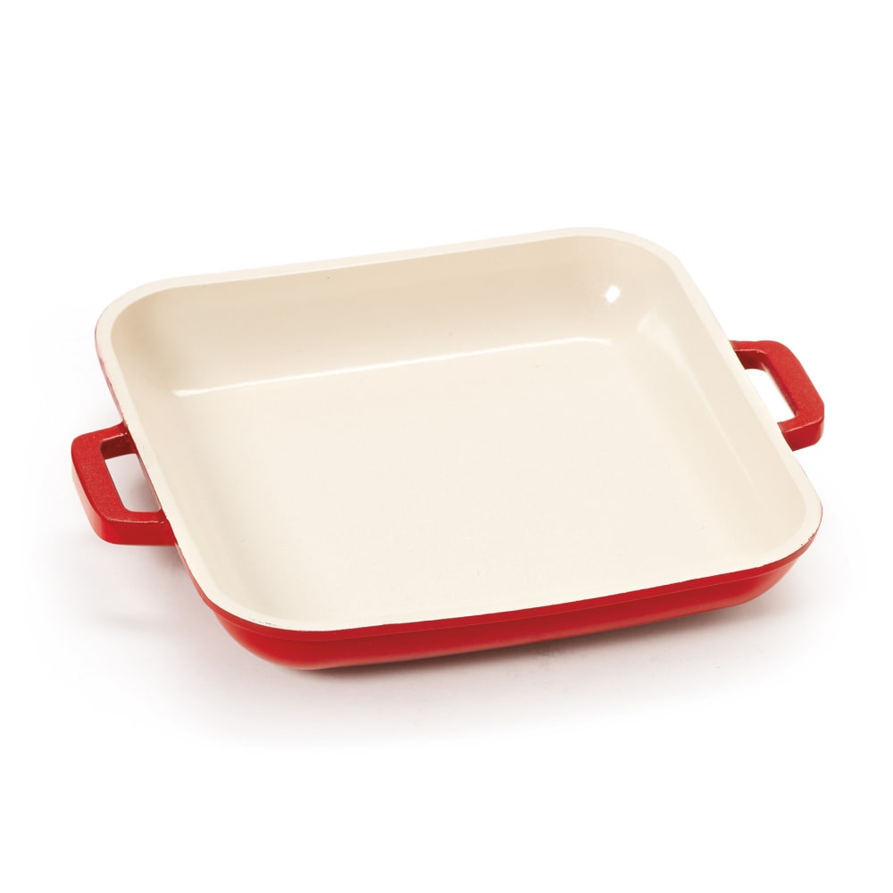 284-CA004RWCC 10 oz Mini Induction Grill Pan - Aluminum w/ Ceramic Coating, Red