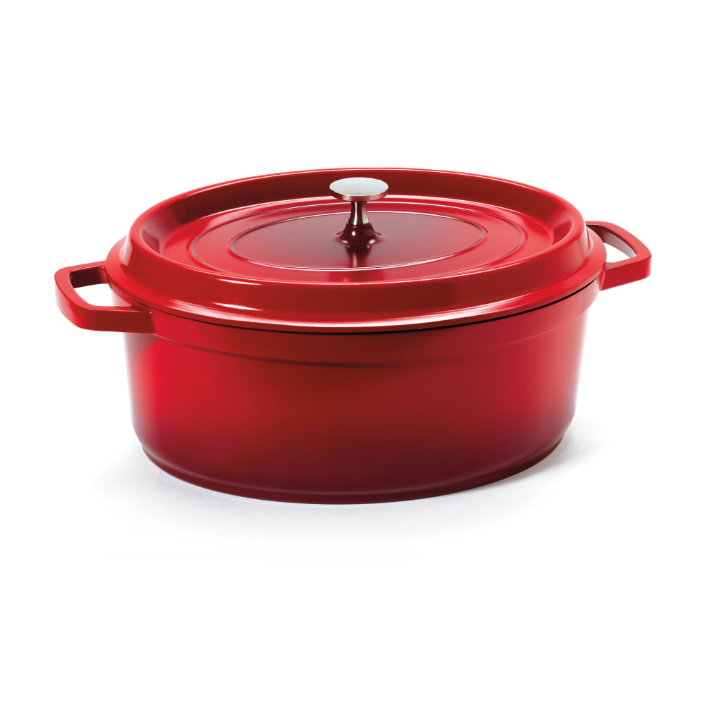 284-CA007RBKCC 6 1/2 qt Ceramic Coated Aluminum Dutch Oven, Red