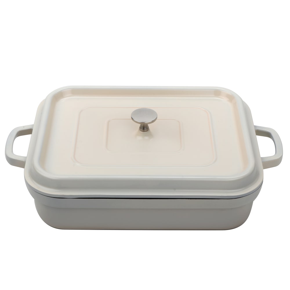 284-CA010AWHBKCC 5 qt Induction Roasting Pan - Aluminum w/ Ceramic Coating, Antique White