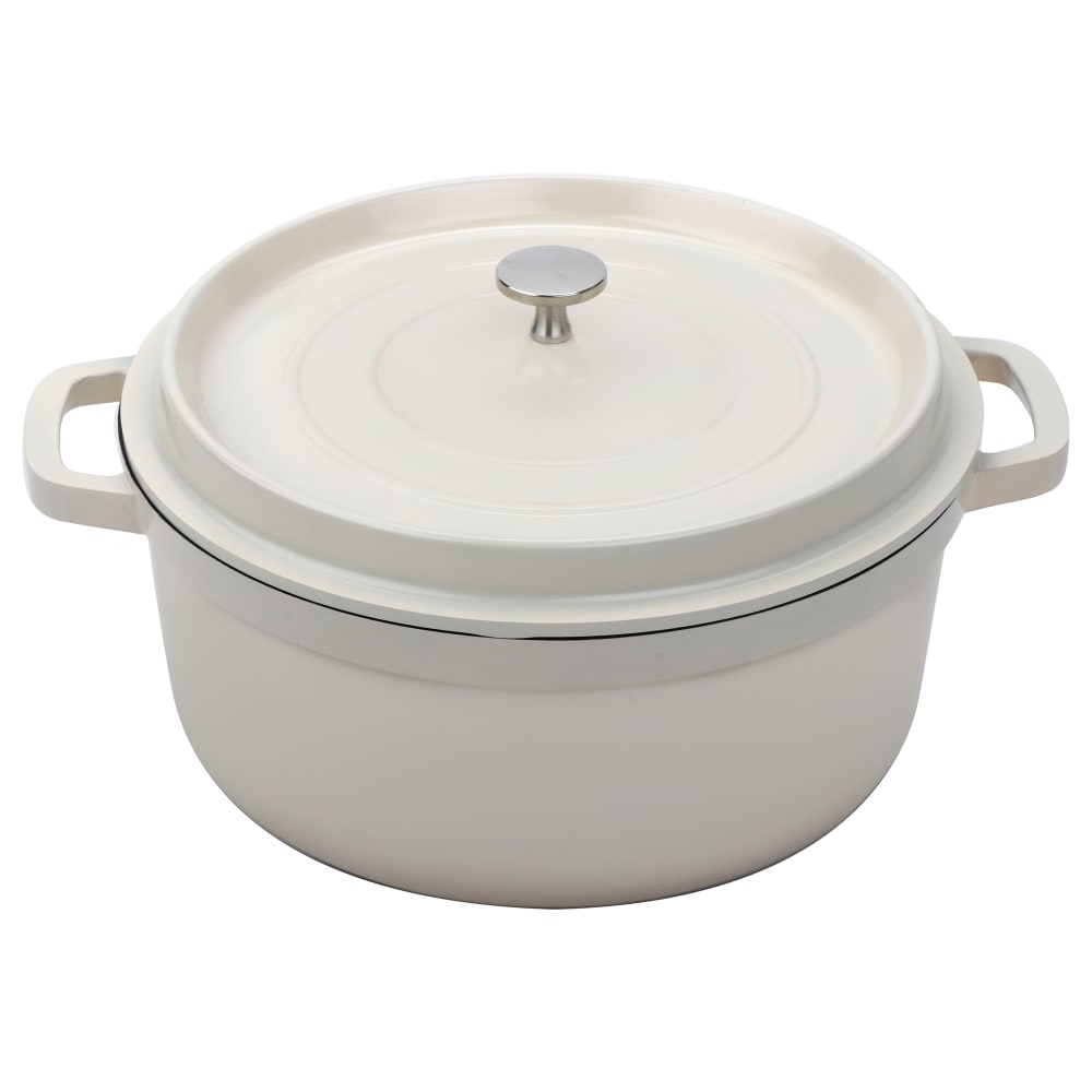 284-CA012AWHBKCC 4 1/2 qt Ceramic Coated Aluminum Dutch Oven, Antique White