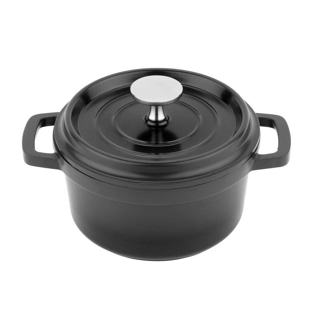 284-CA013GRBKCC 3/4 qt Ceramic Coated Aluminum Dutch Oven, Gray