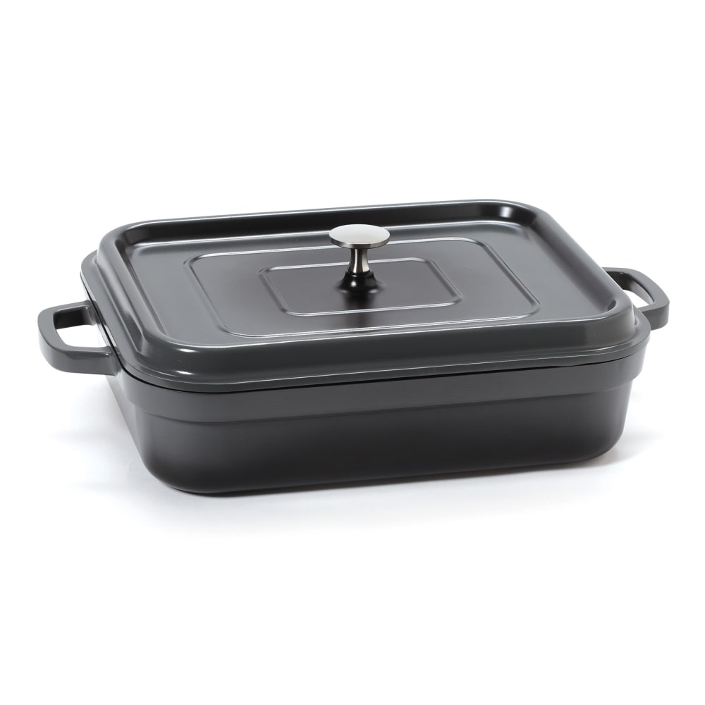 284-CA017GRBKCC 7 1/2 qt Induction Roasting Pan - Aluminum w/ Ceramic Coating, Gray