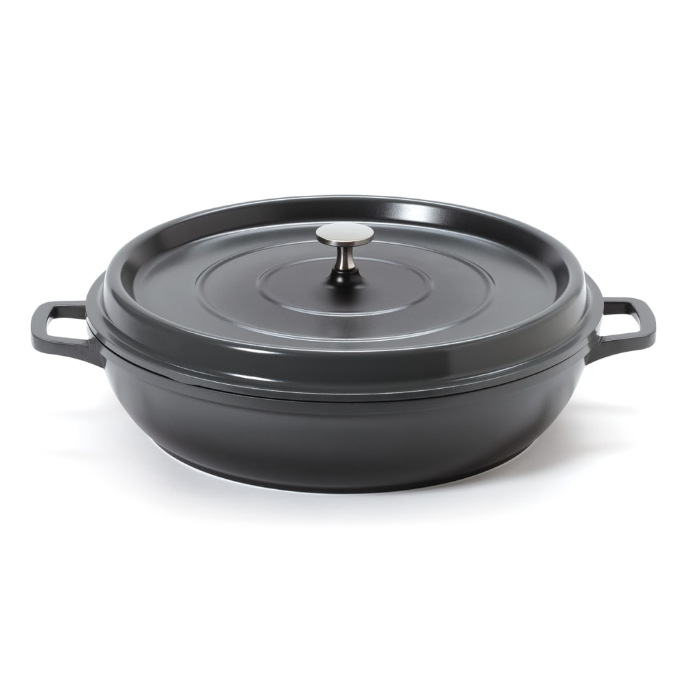284-CA008GRBKCC 4 qt Ceramic Coated Aluminum Braising Pan, Gray