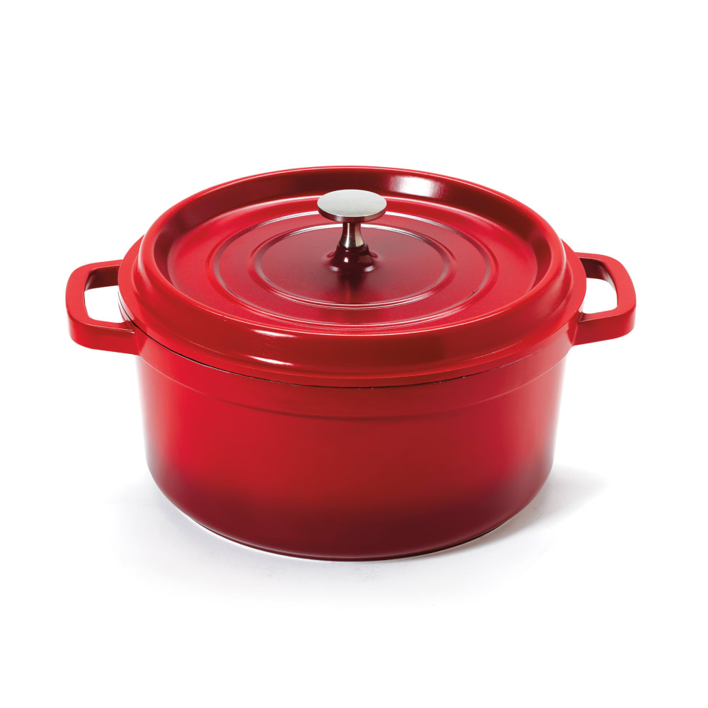 284-CA012RBKCC 5 1/2 qt Ceramic Coated Aluminum Dutch Oven, Red