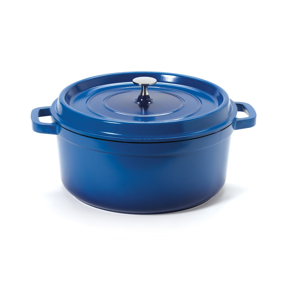 284-CA006CBBKCC 6 1/2 qt Ceramic Coated Aluminum Dutch Oven, Cobalt Blue