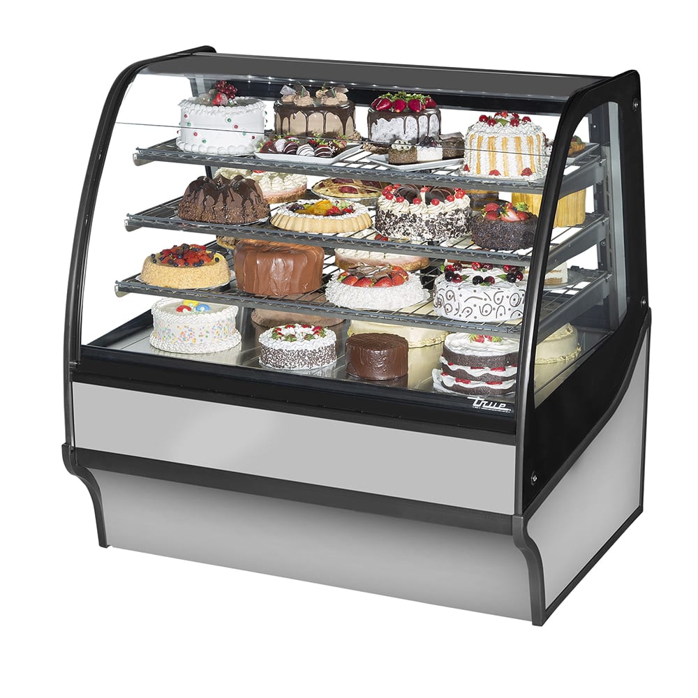 598-TDMDC48GEGESS 48 1/4" Full Service Dry Bakery Case w/ Curved Glass - (4) Levels, 115v