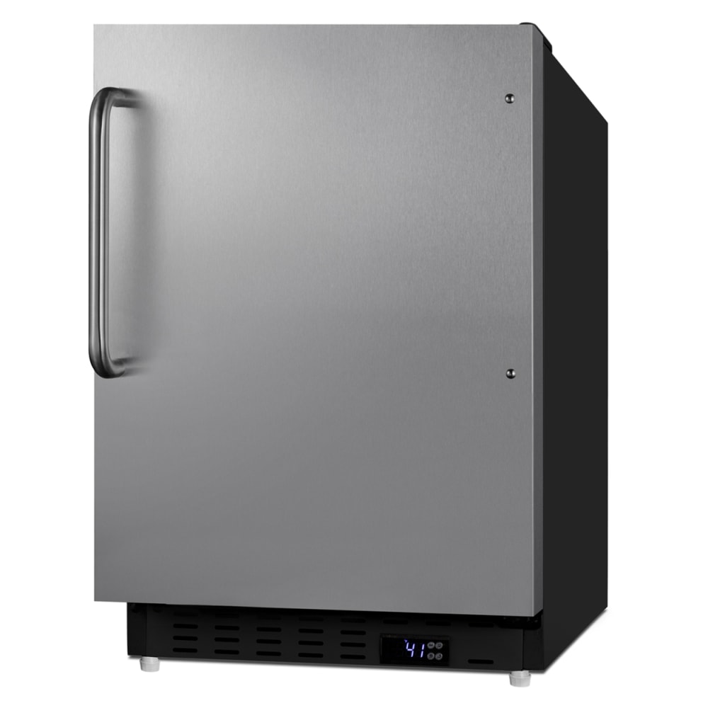 Summit ALR47BSSTB 19 7/8"W Undercounter Refrigerator w/ (1) Section & (1) Solid Door - Stainless Steel, 115v