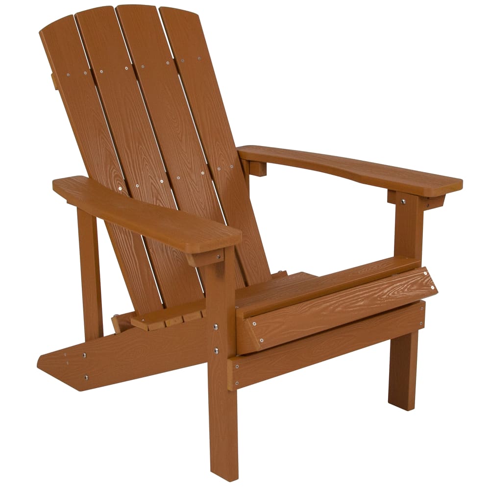 916-JJC14501TEAKGG 29 1/2"W Charlestown Adirondack Chair - 35"H, Resin, Teak