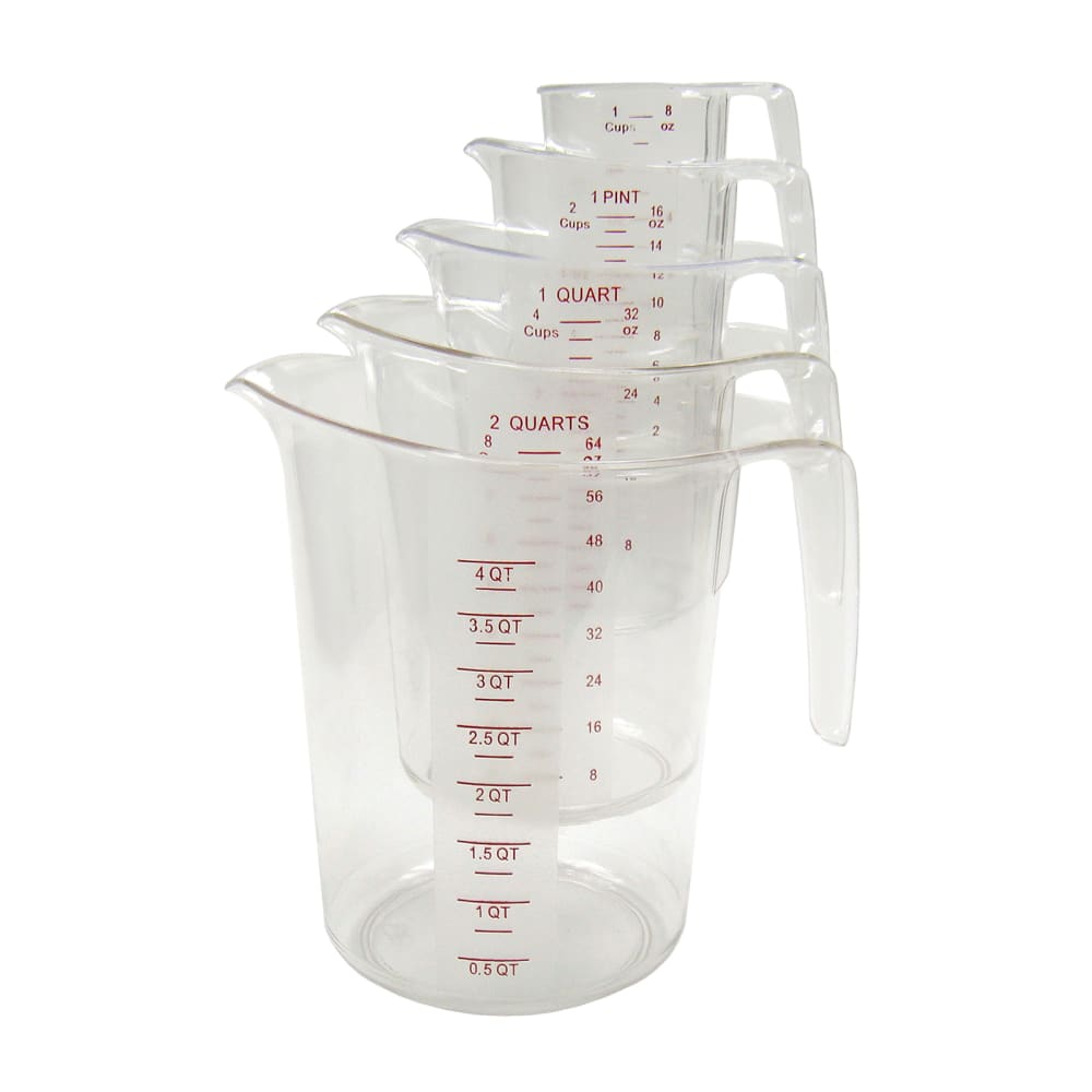 Winco MCP-4P 4 Piece Stainless Steel Measuring Cup Set