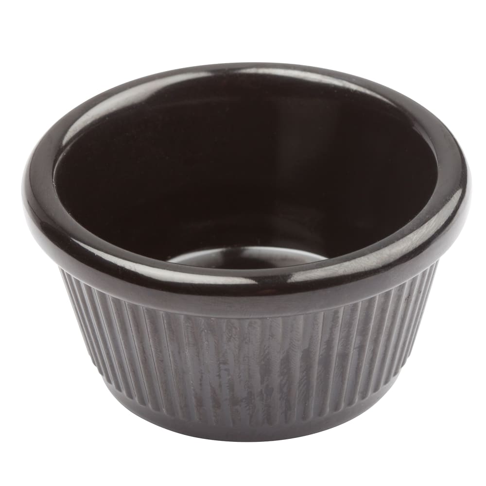 080-RFM3K 3 oz Fluted Melamine Ramekin, Black