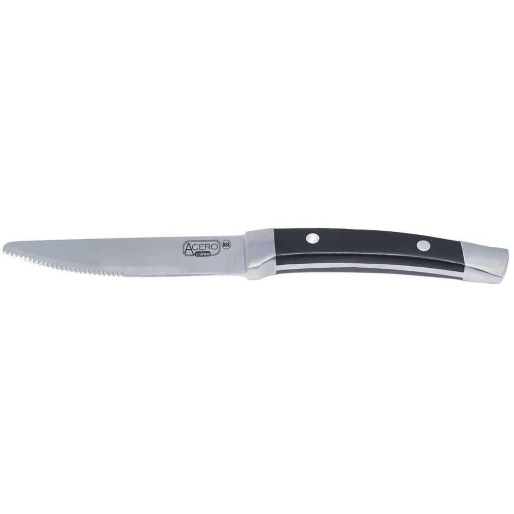 080-SK22 5" Steak Knife w/ Black Plastic Handle, Stainless Steel