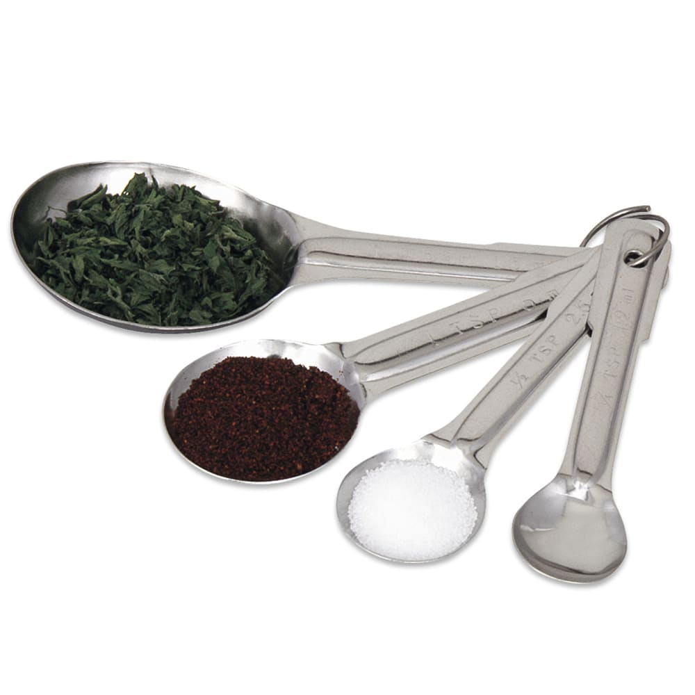 MEASURING SPOON 4 PIECE SET, STAINLESS (1/4, 1/2, 1 TEASPOON and 1 TABLE  SPOON)