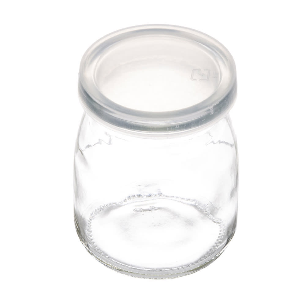 Tablecraft 10106 2 oz. Glass Condiment Jar with Stainless Steel