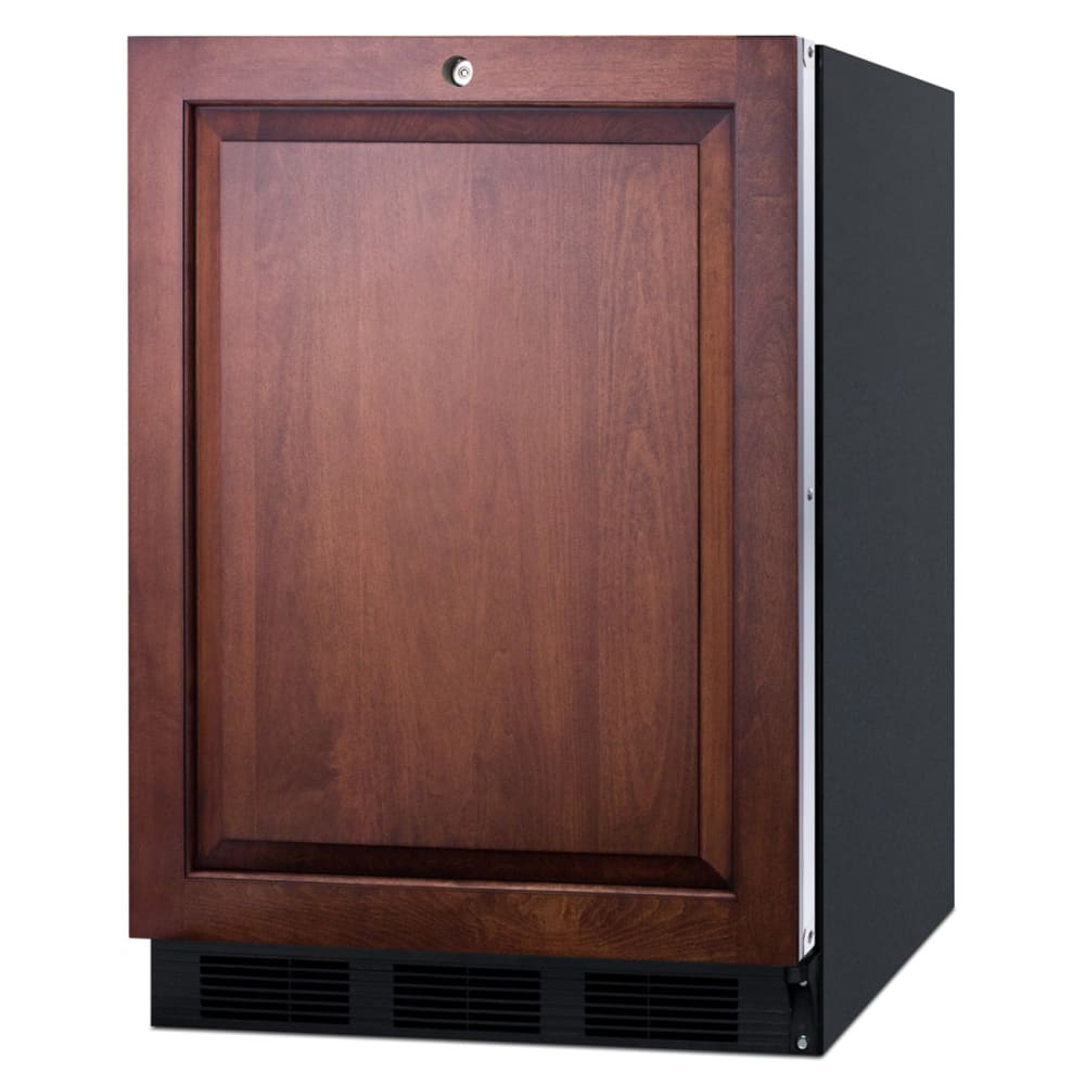 Summit FF7LBLKBIIFADA 23 5/8"W Undercounter Refrigerator w/ (1) Section & (1) Solid Door - Panel Ready, 115v