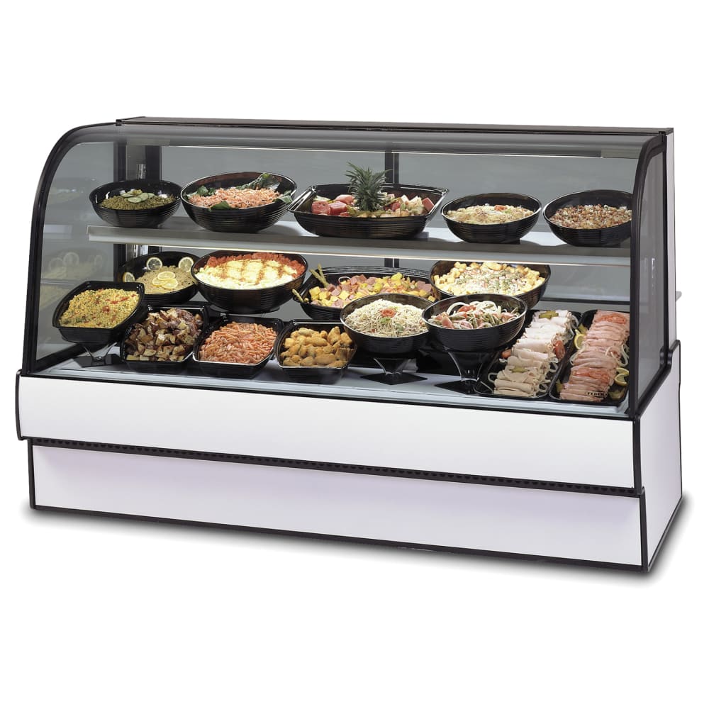 204-CGR5948CDBLK 59" Full Service Deli Case w/ Curved Glass - (2) Levels, 120v
