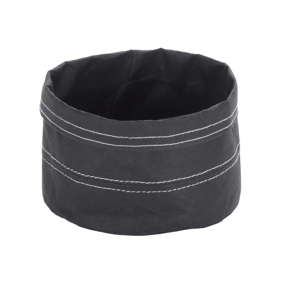 166-KBB5 5" Round Reusable Kraft Paper Bag, Black