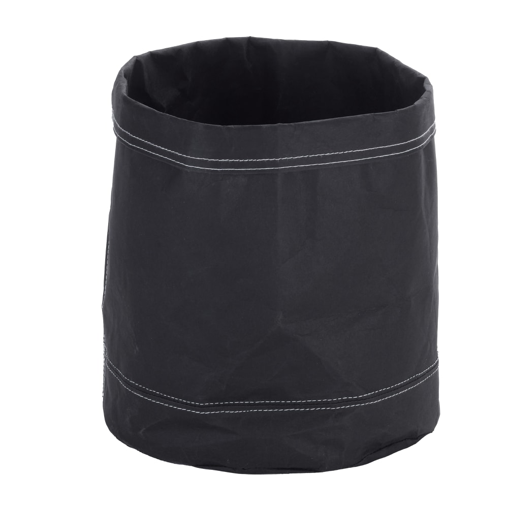 166-KBB9 9" Round Reusable Kraft Paper Bag, Black