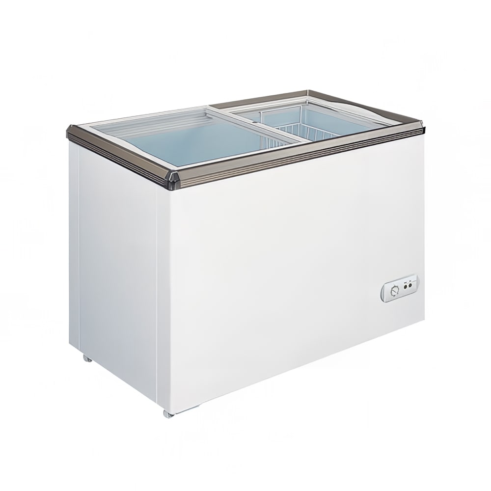 Omcan 45292 34" Mobile Ice Cream Freezer w/ 1 Basket - White, 110v