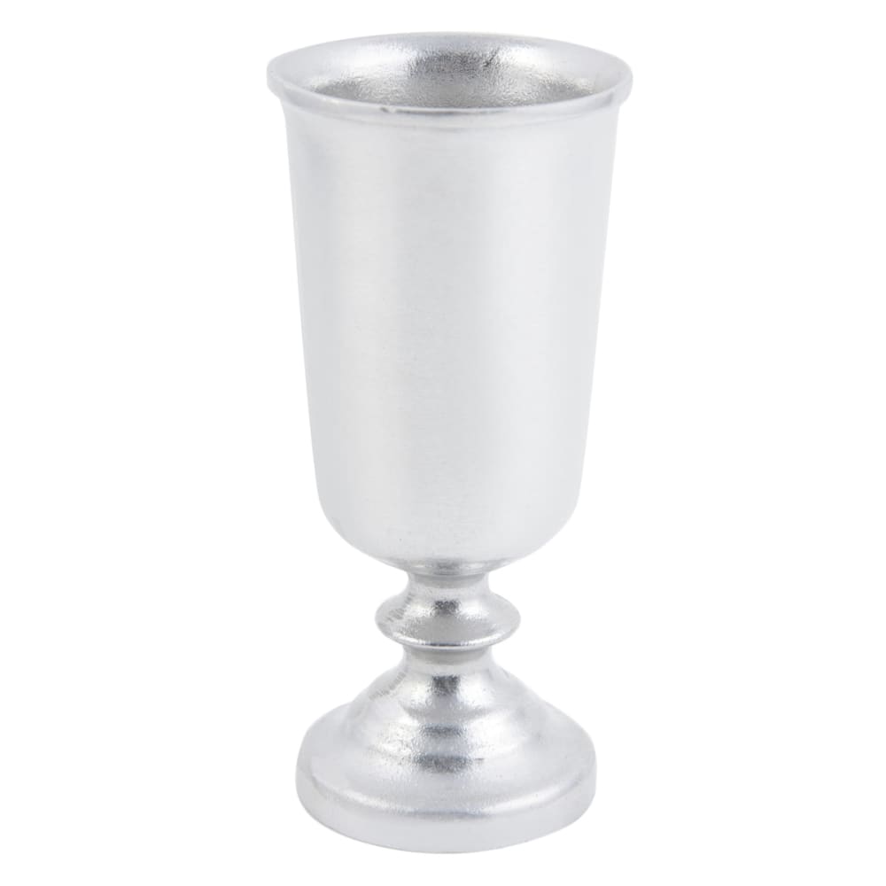 Bon Chef 4014S 11 oz Colonial Water Goblet, Aluminum/White