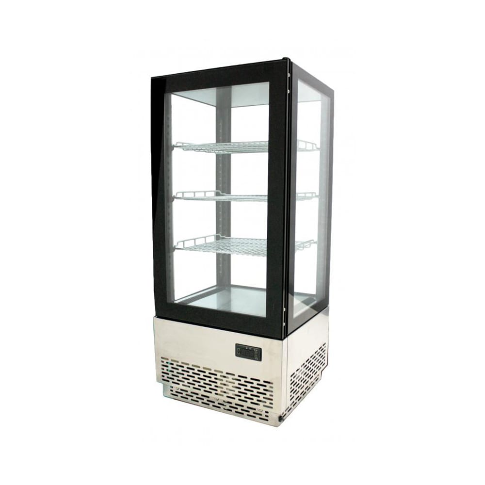 Omcan 39551 17" Countertop Refrigerated Merchandiser w/ Front Access - Swing Door, Black, 110v