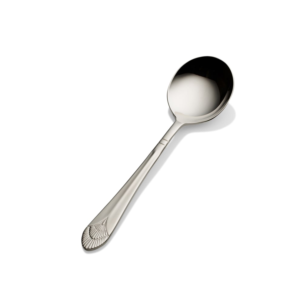 Bon Chef S1701 6.29" Bouillon Spoon with 18/8 Stainless Grade, Nile Pattern