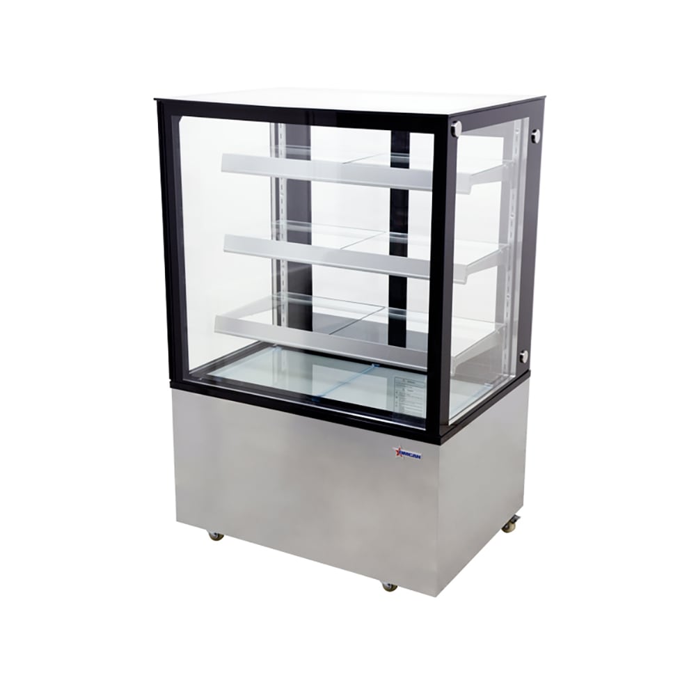 Omcan 44382 36" Full Service Bakery Display Case w/ Straight Glass - (4) Levels, 110v
