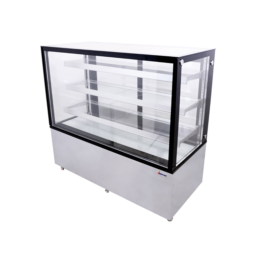 Omcan 44384 60" Full Service Bakery Display Case w/ Straight Glass - (4) Levels, 110v