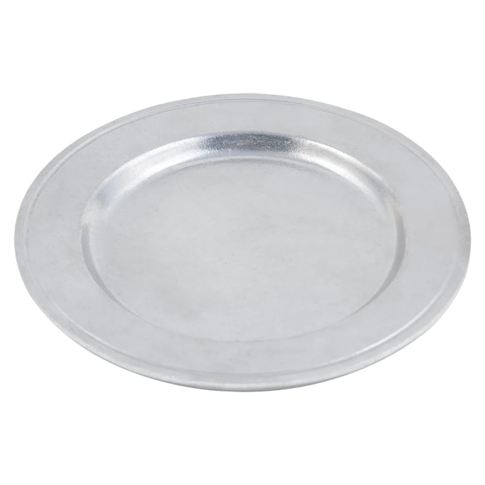 017-1021P 7 1/2" Rimmed Salad Plate, Aluminum/Pewter Glo